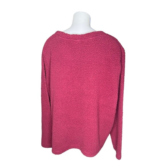 Harry Potter Sherpa Pajama Top Sweater Burgundy Hedwig Hogwarts Womens 2X - Picture 3 of 7